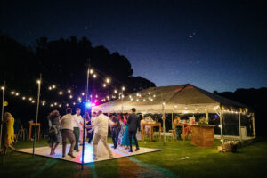 Party Tent with lights and dance floor