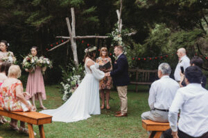 Driftwood Wedding Archway and ceremony