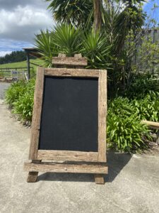 Rustic Chalk Welcome Board Hire for a Wedding or Party
