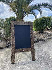 Rustic Chalk Welcome Board Hire for a Wedding or Party