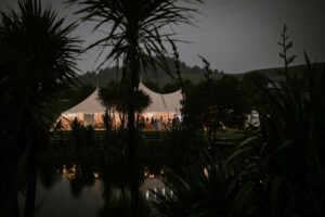 Hampton Tent illuminated at night