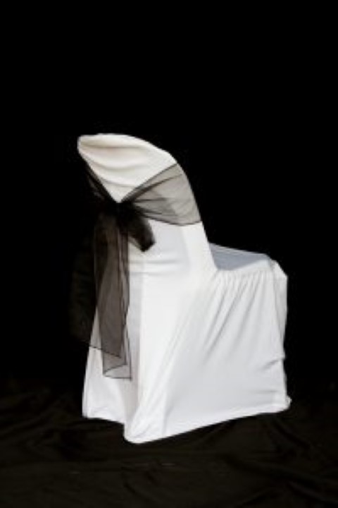 Lycra-Cover-and-Black-Sash - Peninsula Party Hire